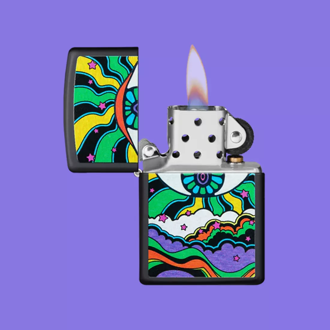 Zippo Black Light Eye Design