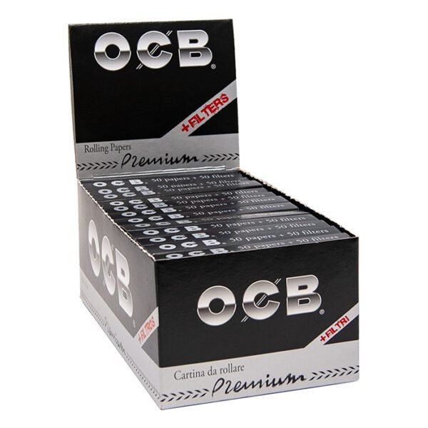 OCB Black Premium 1 1/4 + Filters Box of 24 Booklets