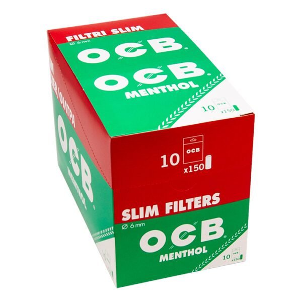 OCB Filters Menthol Slim Tips Bag 150/Bagx10